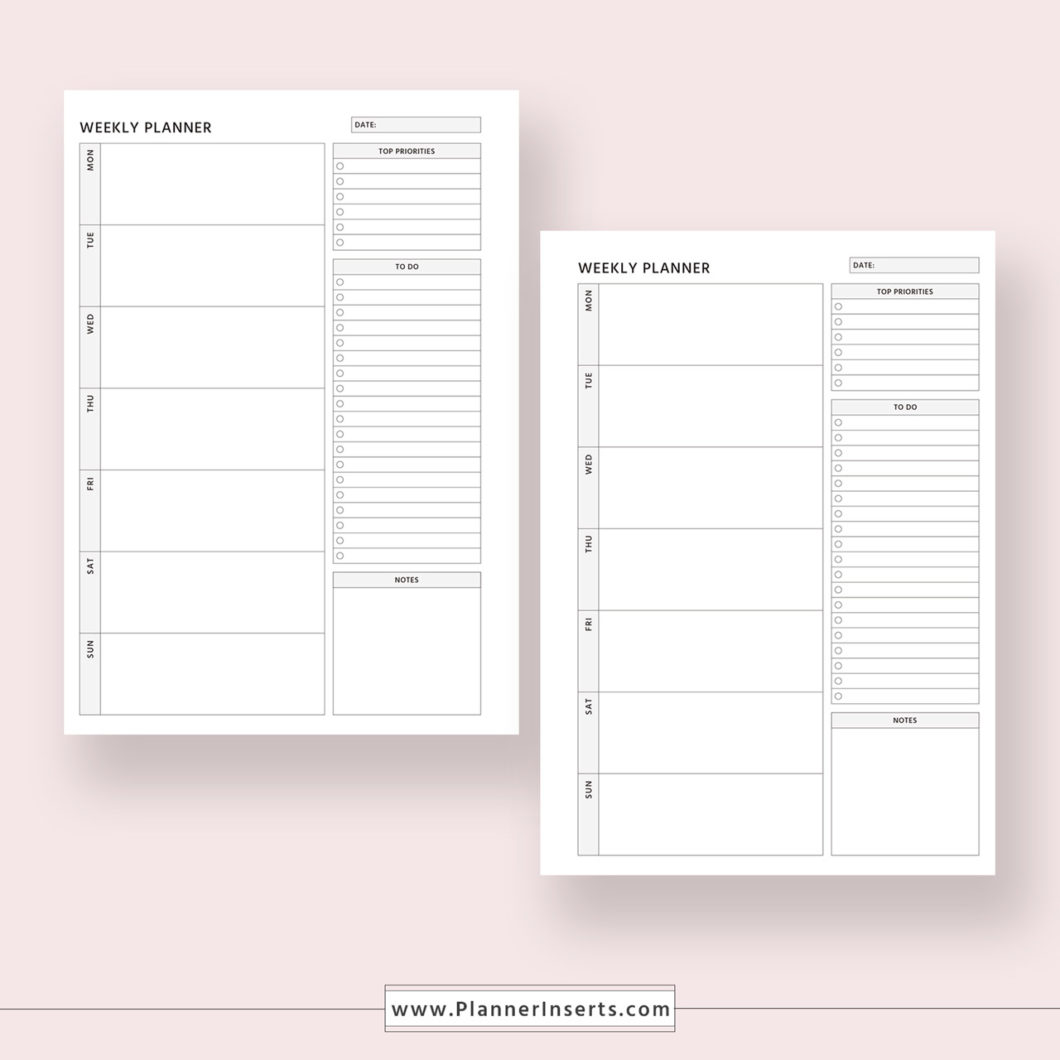 Weekly Planner for Unlimited Instant Download – Digital Printable ...