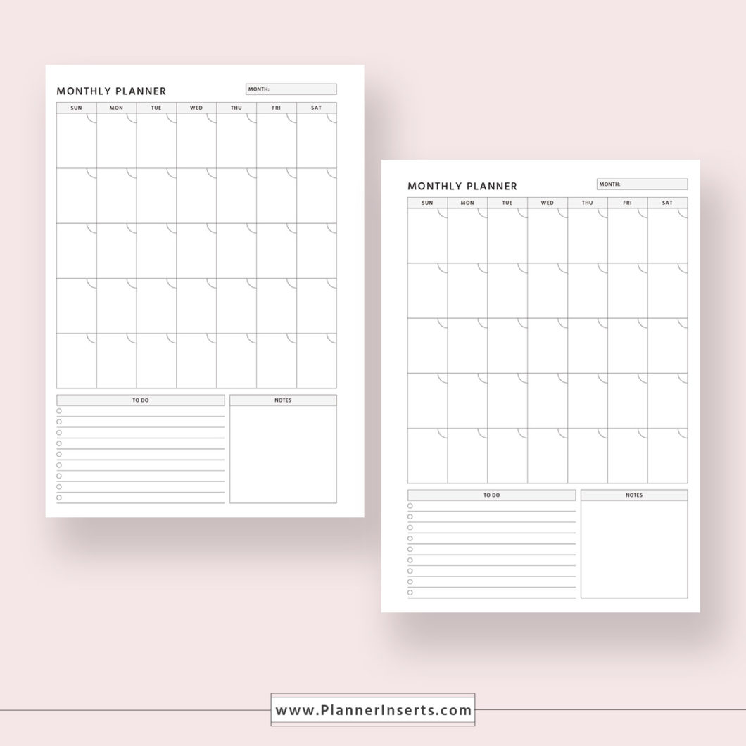 Undated Monthly Planner for Unlimited Instant Download – Digital ...