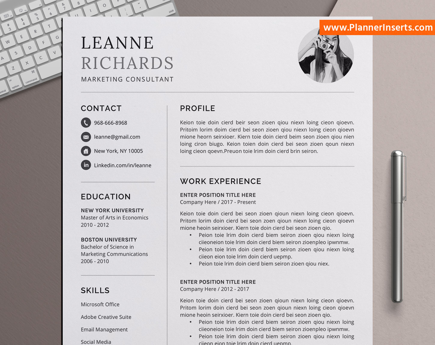 CV Template MS Office Word Resume Template Cover Letter References Resume I...